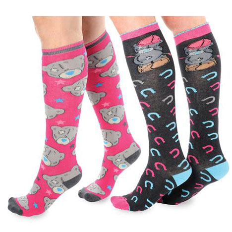 Me to You Bear Knee High Horse Riding Socks Twin Pack Size 12-3 Size 12-3 £11.50