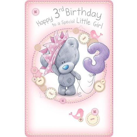 3rd Birthday Little Girl Me to You Bear Card  £1.69