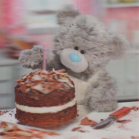 3D Holographic Bear making Cake Birthday Me to You bear Card  £2.85