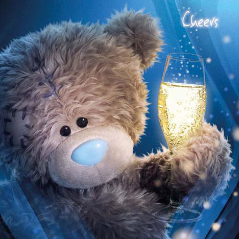Tatty Teddy Holding Drink Me to you Bear Card  £1.95