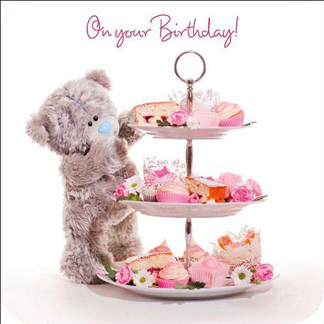 Tatty Teddy with Cake Stand Birthday Me to You Bear Card  £1.95