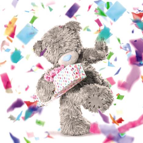 3D Holographic Tatty Teddy With Present Me to You Bear Birthday Card  £2.99