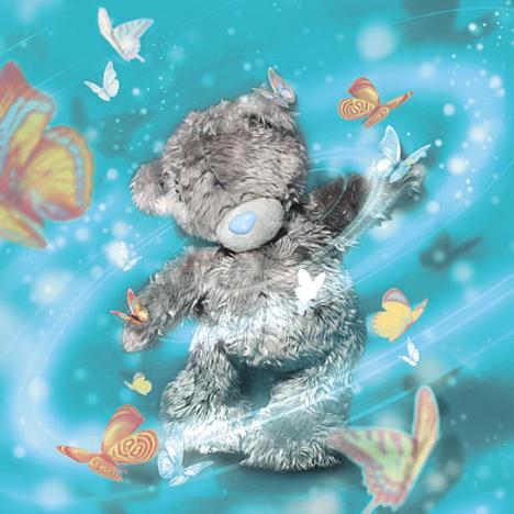 3D Holographic Tatty Teddy With Butterflies Me to You Bear Birthday Card  £2.99