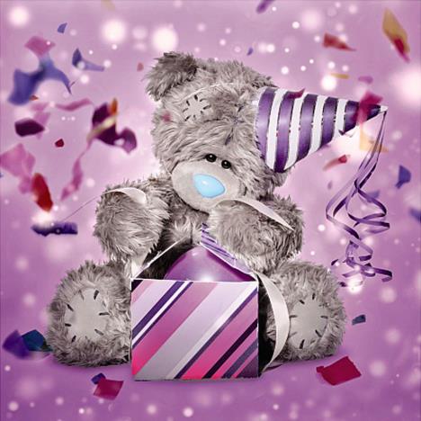 3D Holographic Bear With Party Hat Me to You Bear Card   £3.59