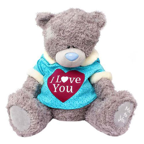 24" I Love You Me to You Bear wearing Hoody with Ears   £75.00