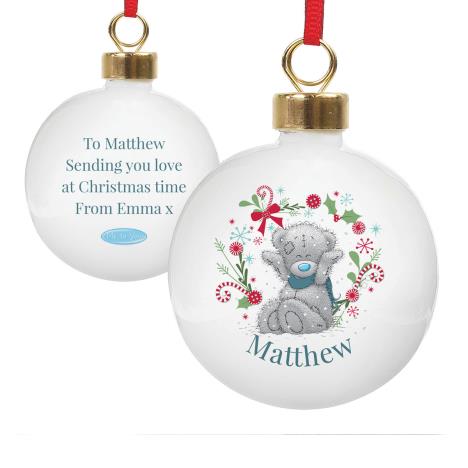 Personalised Me to You Blue Scarf Christmas Bauble  £11.99