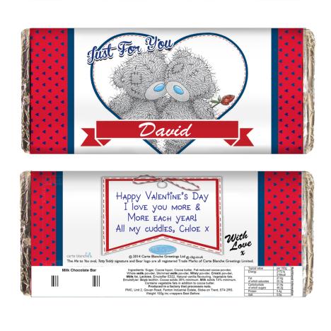 Personalised Me to You Love Heart Couple 100g Chocolate  Bar  £6.99