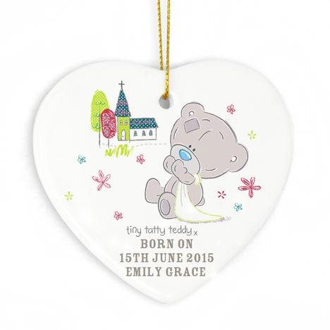 Personalised Tiny Tatty Teddy Ceramic Heart Decoration  £9.99