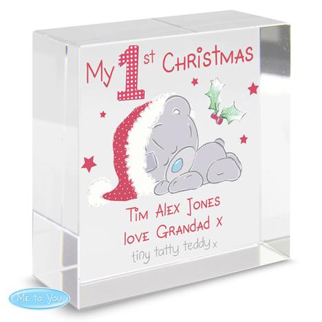 Personalised My 1st Christmas Me To You Bear Crystal Block  £16.99