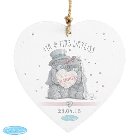Personalised Me to You Bear Wedding Wooden Heart Plaque  £10.99