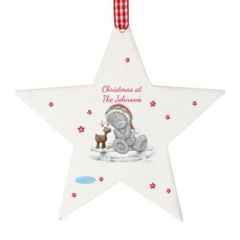 Personalised Me to You Reindeer Wooden Star Decoration  £10.99