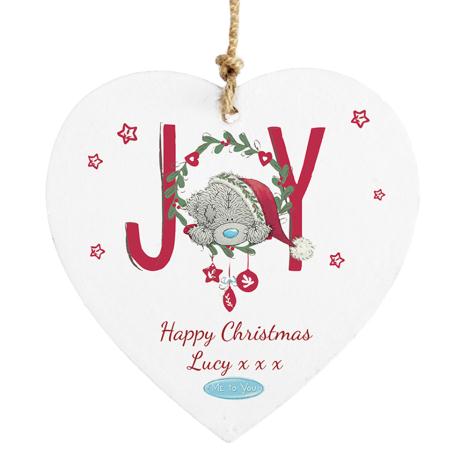 Personalised Me To You Christmas Joy Wooden Heart Plaque  £9.99