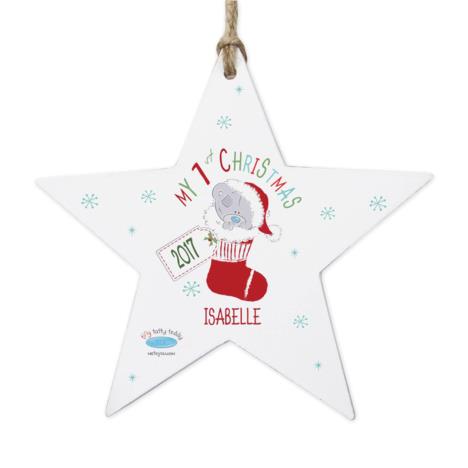 Personalised My 1st Christmas Stocking Star Decoration  £10.99