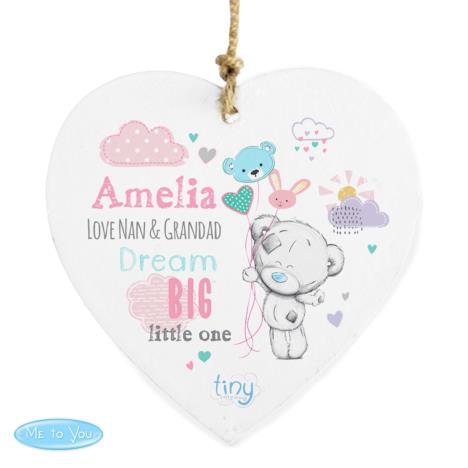 Personalised Tiny Tatty Teddy Dream Big Pink Wooden Decoration  £9.99