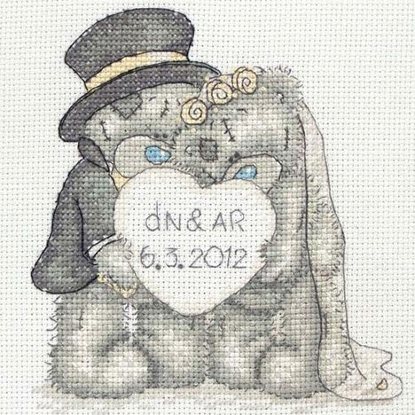 Love Celebration Me to You Bear Wedding Cross Stitch Kit Personalised Personalised £21.99