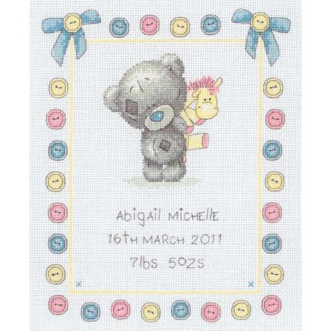 Buttons Birth Sampler Tiny Tatty Teddy Cross Stitch Kit Personalised Personalised £27.99