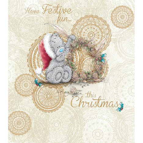 Bear With Feather Me to You Bear Christmas Card  £1.89