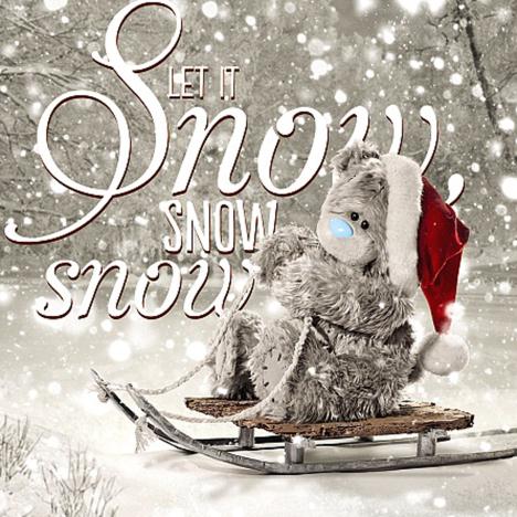 3D Holographic Let It Snow Me to You Bear Christmas Card  £2.99