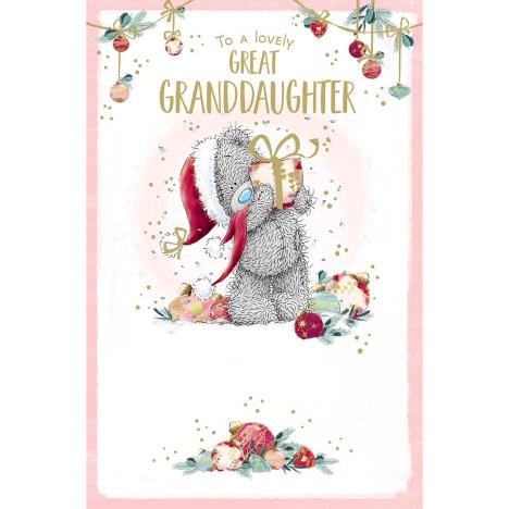 Great Granddaughter Holding Gift Me to You Bear Christmas Card  £1.89