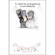 Special Son and Daughter-In-Law Wedding Me To You Bear Card