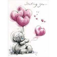 Bear With Heart Balloons Me to You Bear Card