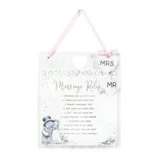 Marriage Rules Me to You Bear Hanging Plaque
