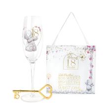 18th Birthday Plaque Glass &amp; Key Me to You Gift Set