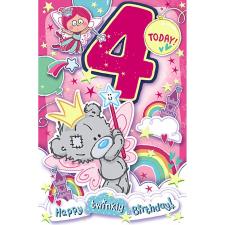 4 Today My Dinky Bear Me to You Bear 4th Birthday Card