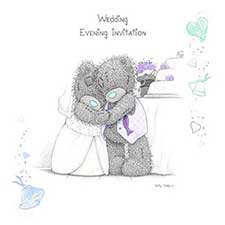 Personalised tatty teddy wedding invitations