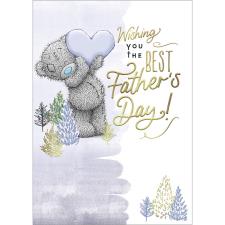 Holding Blue Heart Me to You Bear Father's Day Card