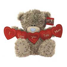 12" Me to You Bear Holding Heart Banner