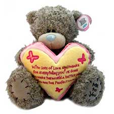 9" Me to You Bear Heart Cushion