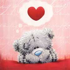 Heart Shape Through Bubble Me to You Bear Valentines Card