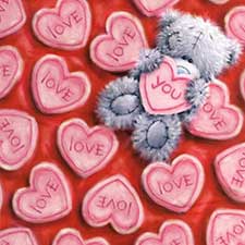 Bear with Candy Hearts Me to You Bear Valentines Card