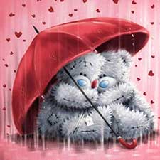 2 Bears Under Umbrella Me to You Bear Valentines Card
