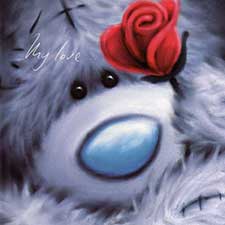 Tatty Holding Rose Me to You Bear Valentines Card