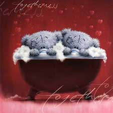 2 Bears In Bath Me to You Bear Valentines Card