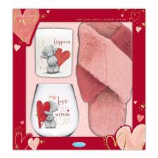 Stemless Glass Slippers &amp; Candle Me to You Bear Gift Set