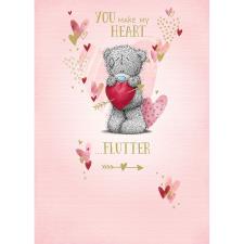 You Make My Heart Flutter Me to You Bear Valentine's Day Card