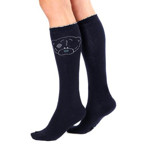 Navy Me to You Bear Knee High Horse Riding Socks Size 4-7 Size 4-7 £4.99
