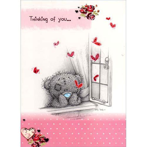 Thinking Of You Tatty Teddy Bear Blank Card – Evercarts