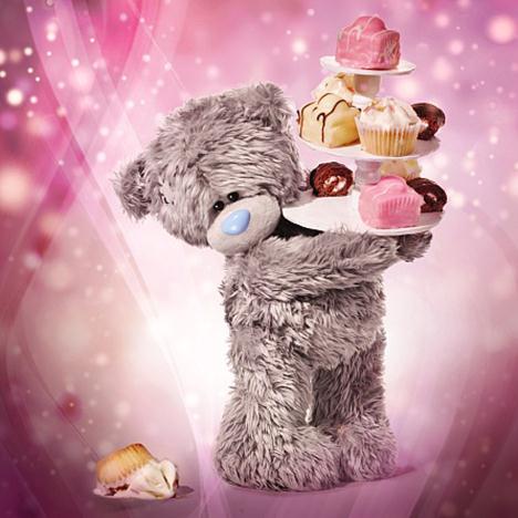 3D Holographic Tatty Teddy Holding Cakes Me to You Bear Birthday Card  £2.99