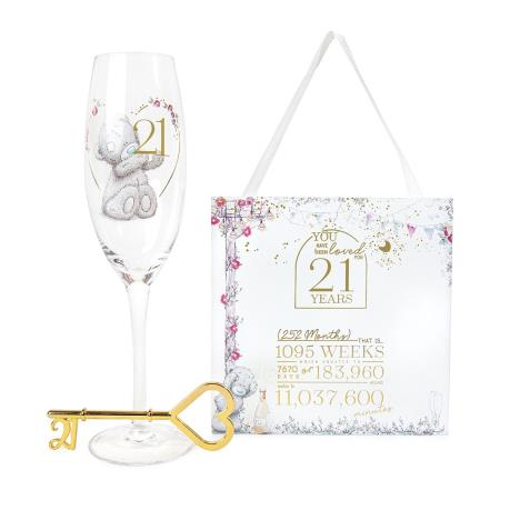 21st Birthday Plaque Glass & Key Me to You Bear Gift Set   £15.99