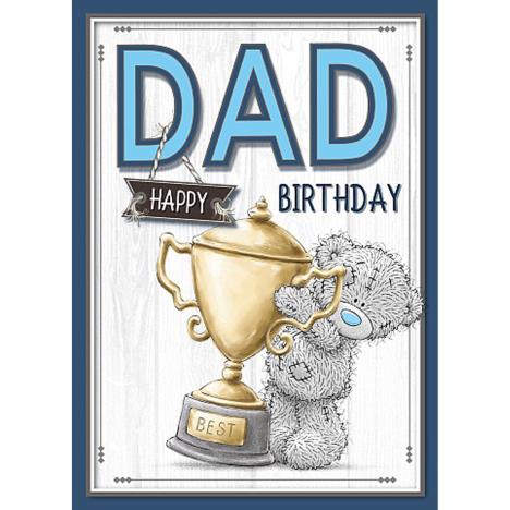 Best Dad Holding Trophy Me to You Bear Birthday Card  £1.79