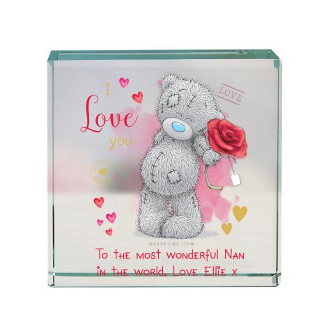 Personalised Me to You I Love You Glass Block  £17.99