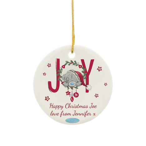 Personalised Me To You Joy Ceramic Christmas Decoration  £9.99