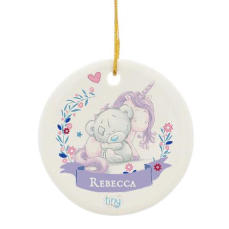 Personalised Tiny Tatty Teddy Unicorn Round Decoration  £9.99