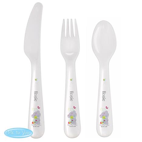 Personalised Tiny Tatty Teddy Cuddle Bug 3 Pc Plastic Cutlery Set  £12.99