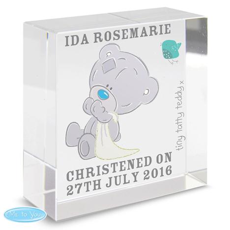 Personalised Tiny Tatty Teddy Medium Crystal Block  £17.99