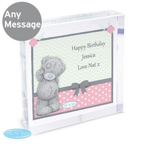 Personalised Me to You Bear Pastel Large Crystal Block  £17.99